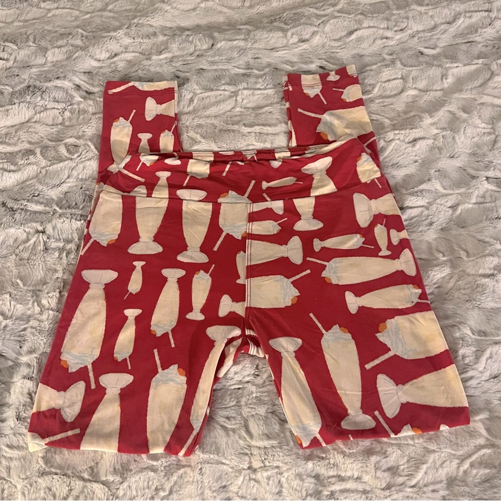 LuLaRoe Milkshake Print Soft Leggings OS One Size - Picture 2 of 7